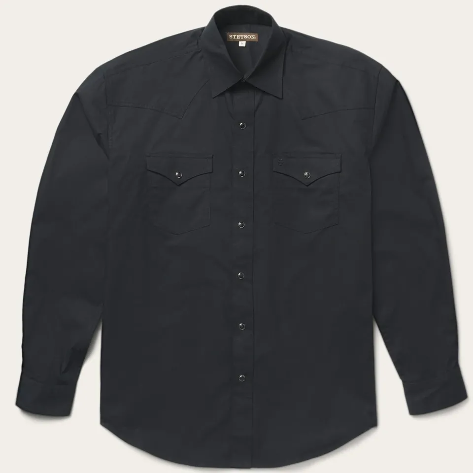 Outlet Stetson Classic Western Shirt in Black