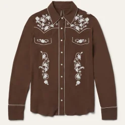 Discount Stetson Classic Western Snap Blouse Brown