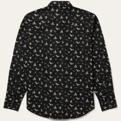 Outlet Stetson Conversation Print Western Shirt Black