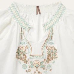 Stetson Cotton Voile Peasant Blouse White