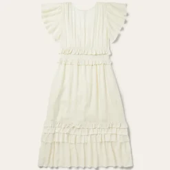 Outlet Stetson Cream Herringbone Dress White