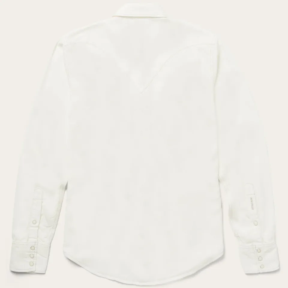 New Stetson Cream Tencel Twill Shirt White