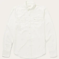 Hot Stetson Cream Tencel Twill Shirt White