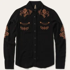 Best Stetson Crepe Western Blouse Black