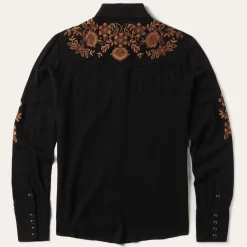 Best Stetson Crepe Western Blouse Black