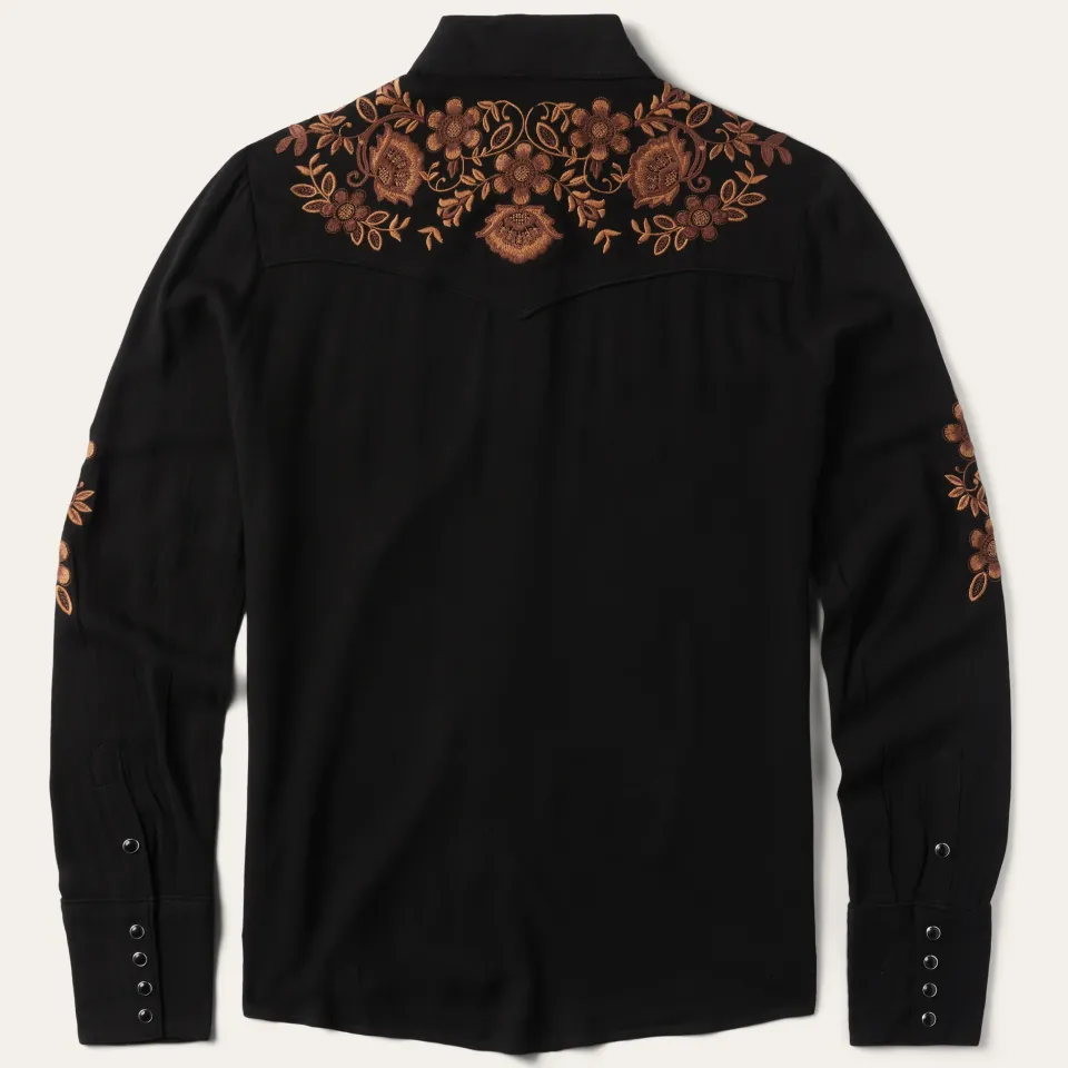Best Stetson Crepe Western Blouse Black