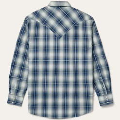 Discount Stetson Crystal Plaid Western Shirt Blue