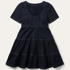 Best Stetson Dark Denim Dress With Contrast Top Stitching Blue