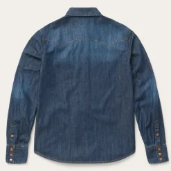 Hot Stetson Dark Denim Snap Front Shirt Blue