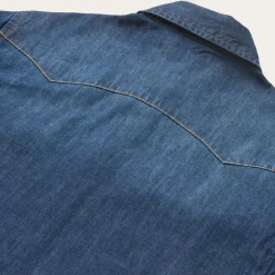 Online Stetson Dark Denim Snap Front Shirt Blue