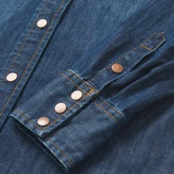 Online Stetson Dark Denim Snap Front Shirt Blue