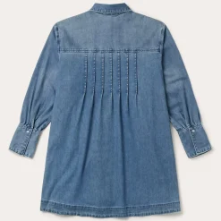 Stetson Denim Button Front Shirt Dress Blue