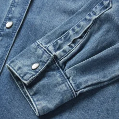 Stetson Denim Button Front Shirt Dress Blue