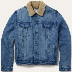 Hot Stetson Denim Sherpa Jacket Blue