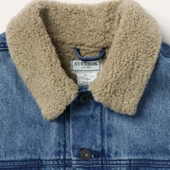 Hot Stetson Denim Sherpa Jacket Blue