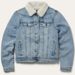 Best Stetson Denim Sherpa Lined Jacket Blue