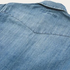 Outlet Stetson Denim Snap Front Western Shirt Blue