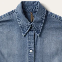 Clearance Stetson Denim Tencel Tie-Front Dress Blue