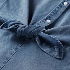 Clearance Stetson Denim Tencel Tie-Front Dress Blue