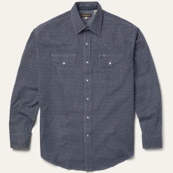 Discount Stetson Diamond Geo Western Shirt Blue