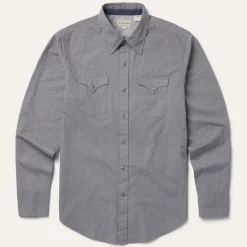 New Stetson Diamond Print Western Shirt Grey