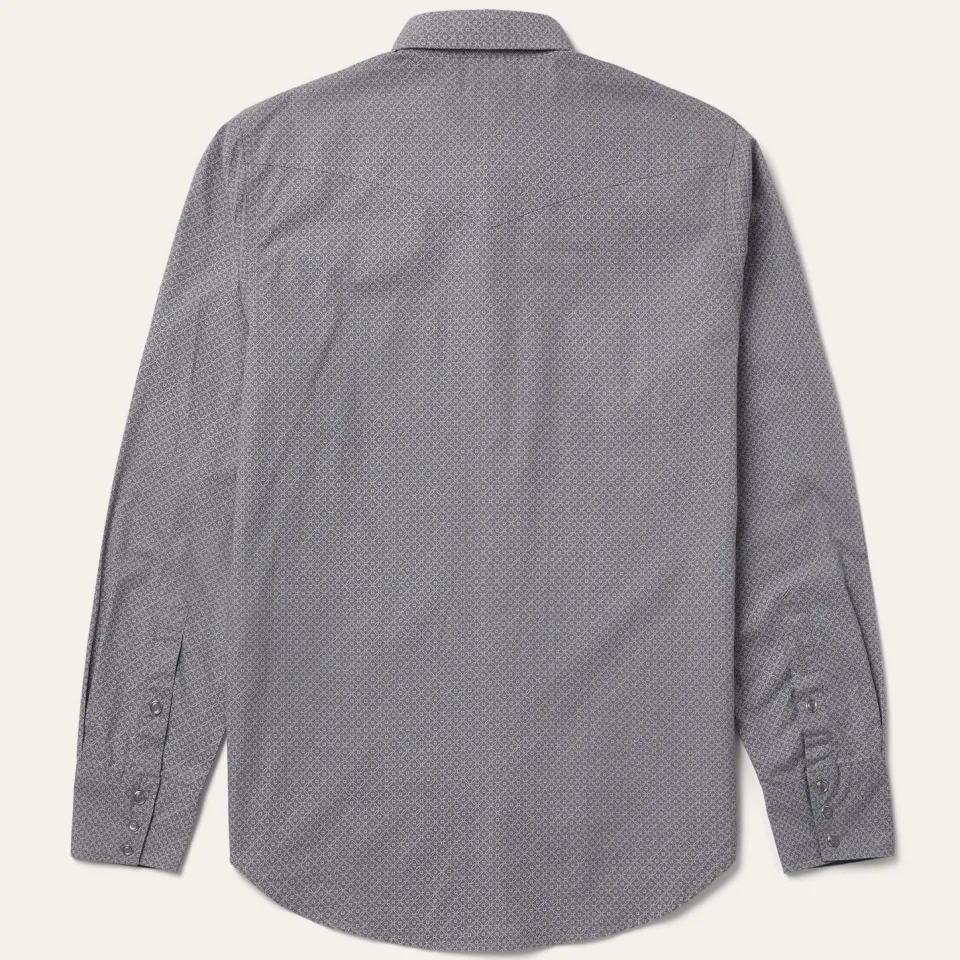 New Stetson Diamond Print Western Shirt Grey