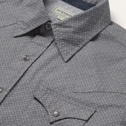 New Stetson Diamond Print Western Shirt Grey