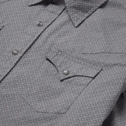 New Stetson Diamond Print Western Shirt Grey