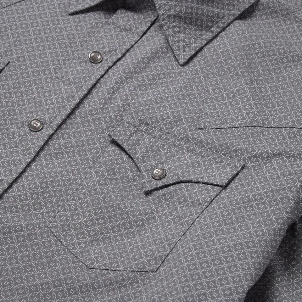 New Stetson Diamond Print Western Shirt Grey
