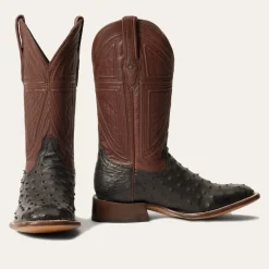 New Stetson Dillon Ostrich Boots Black