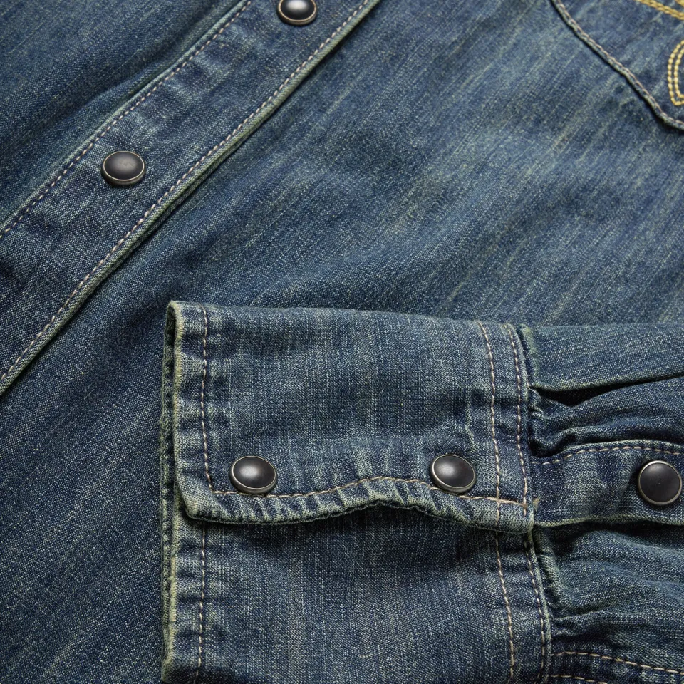 Stetson Dirty Denim Boyfriend Fit Shirt Blue