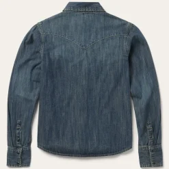 Hot Stetson Dirty Denim Boyfriend Fit Shirt Blue