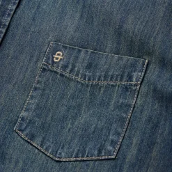 Clearance Stetson Dirty Denim Western Shirt Blue