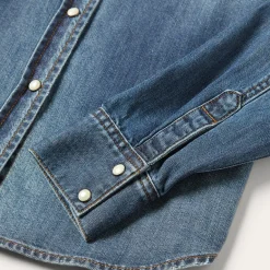 Sale Stetson Distressed Denim Shirt Blue
