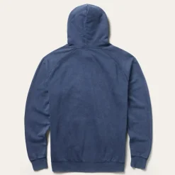 Online Stetson Distressed Logo Hooded Sweatshirt Blue