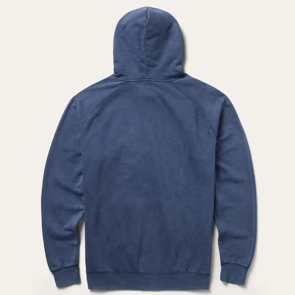 Online Stetson Distressed Logo Hooded Sweatshirt Blue