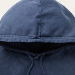 Online Stetson Distressed Logo Hooded Sweatshirt Blue