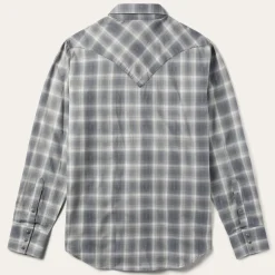 Online Stetson Dobby Twill Plaid Shirt Brown