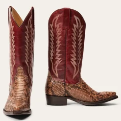 Sale Stetson Ember Python Snip Toe Boot Red