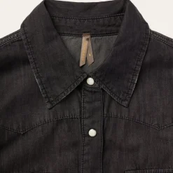 Clearance Stetson Embroidered Denim Shirt Black