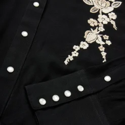 Hot Stetson Embroidered Crepe Western Shirt Black