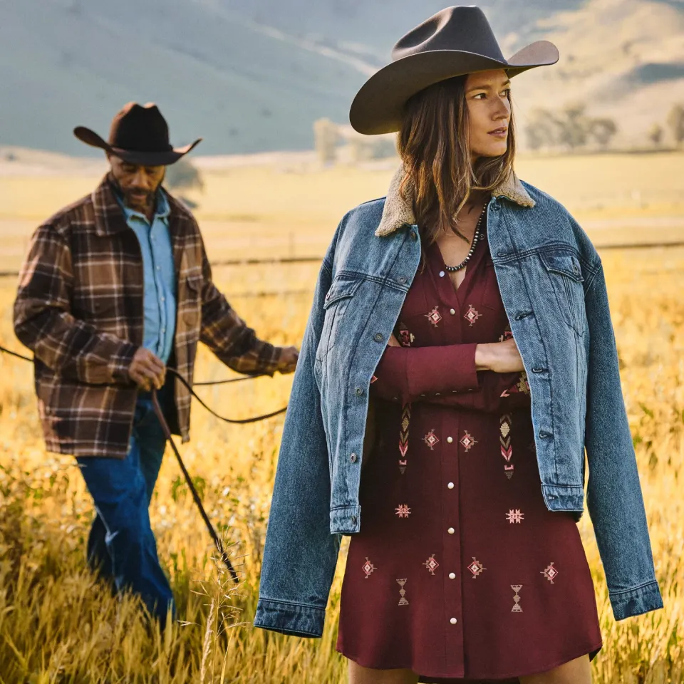 Outlet Stetson Embroidered Shirt Dress Wine