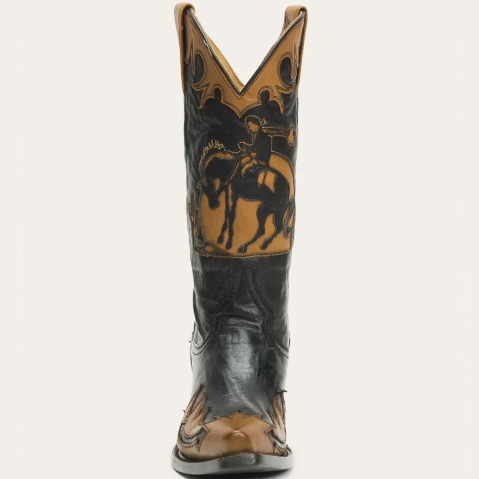 Clearance Stetson Faye Cowgirl Horse Underlay Leather Boot Black