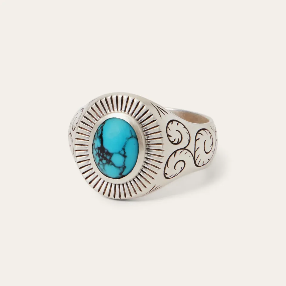 Hot Stetson Filigree Ring with Turquoise