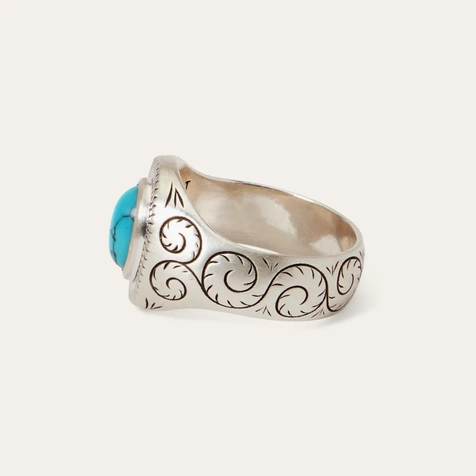 Hot Stetson Filigree Ring with Turquoise