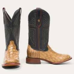 Online Stetson Flaxville Honey Alligator Vamp Blue 13"Shaft Tan