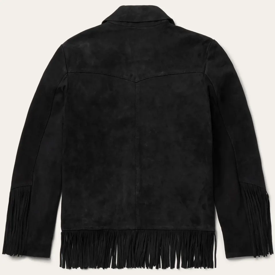 Best Stetson Fringe Suede Jacket Black