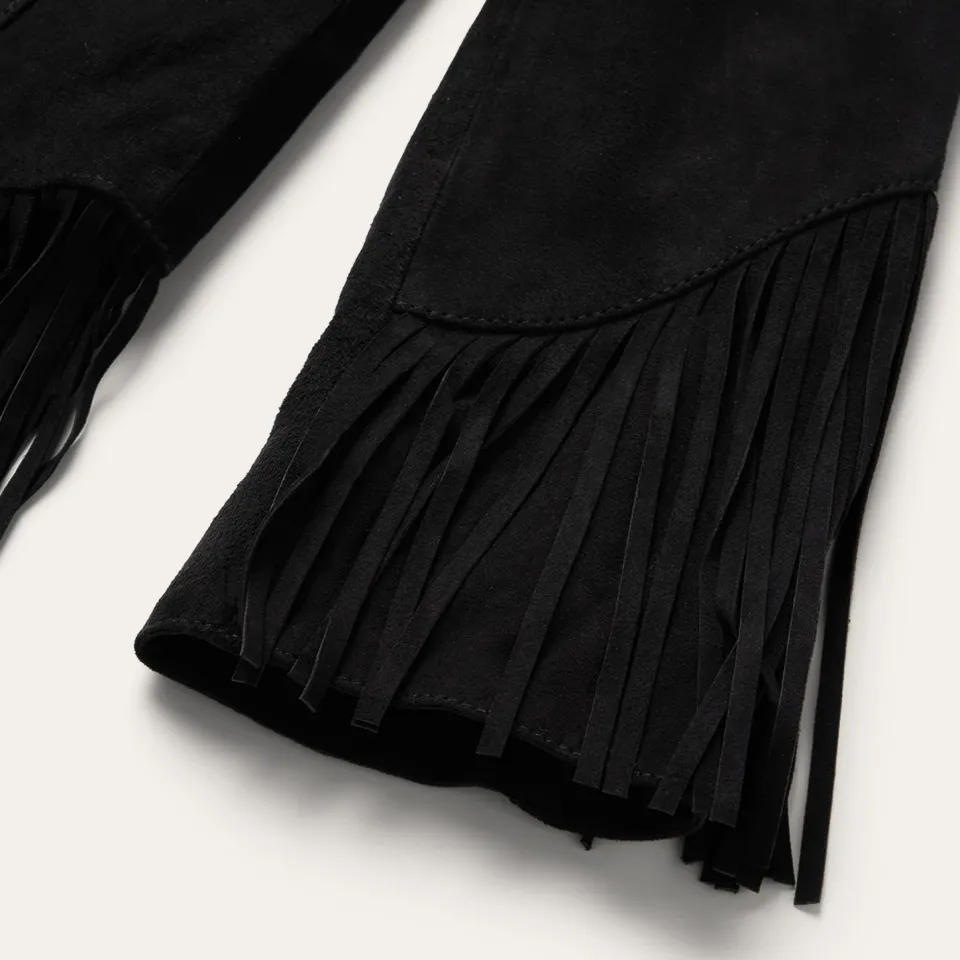 Best Stetson Fringe Suede Jacket Black