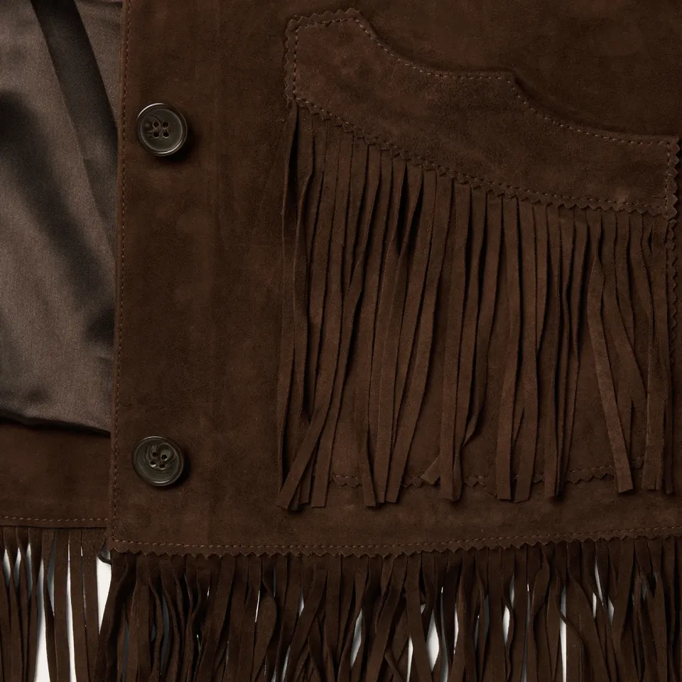 Best Stetson Fringe Suede Jacket Chocolate
