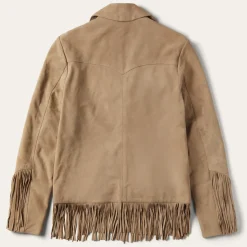 Discount Stetson Fringe Suede Jacket Light Tan